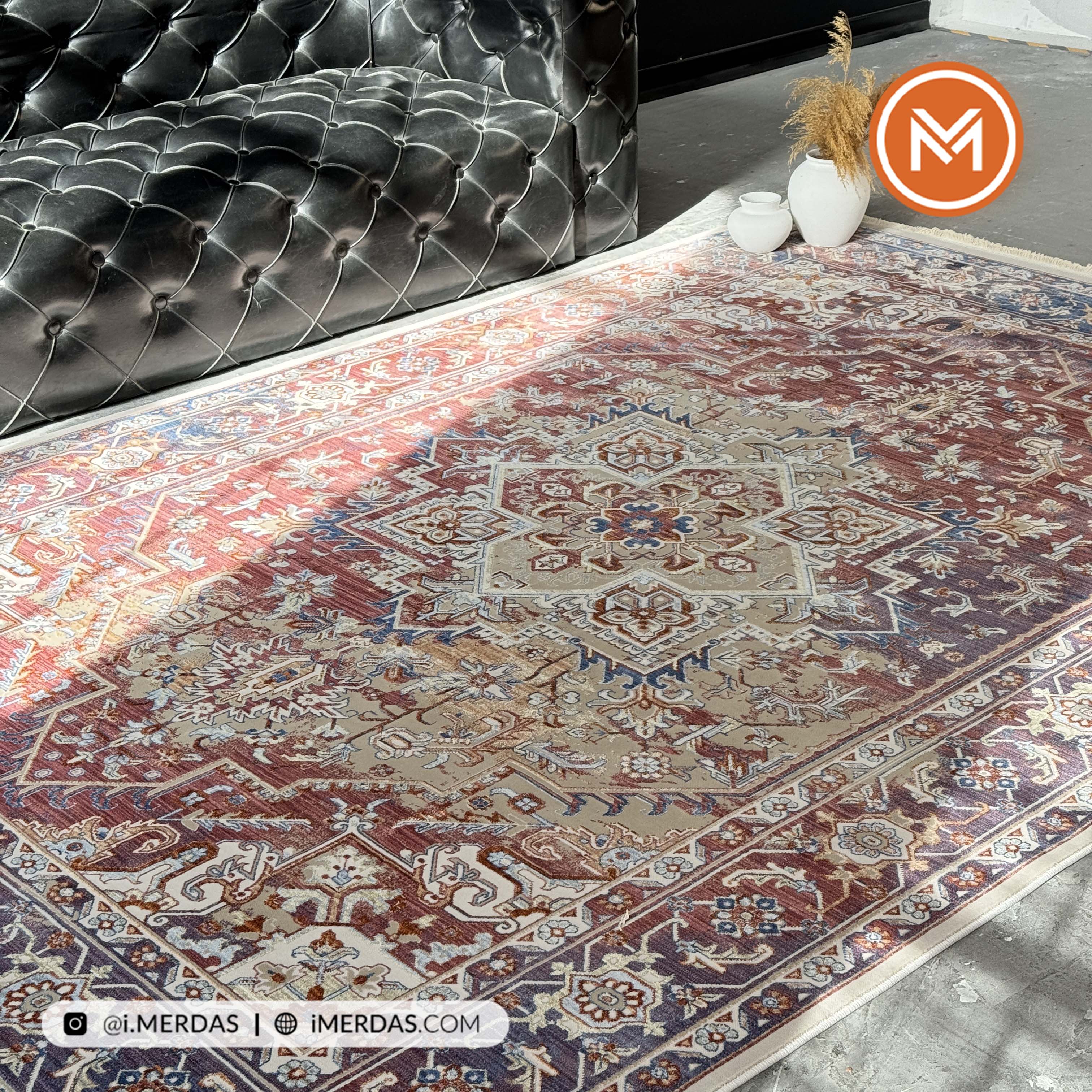 فرش وینتیج کد 8010LS زمینه تمام رنگ